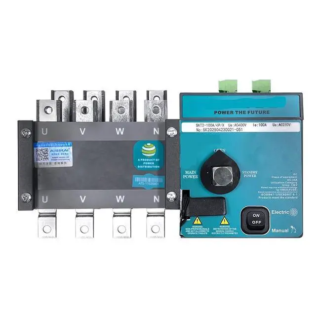 Alt view image 2 of 4 - 63A 100A 4P ATS Controller Dual Power Automatic Transfer Switch 220v | 63A 100A 4P ATS Controller Dual Power Automatic Transfer Switch 220v Control Voltage Electric Diesel(100A)