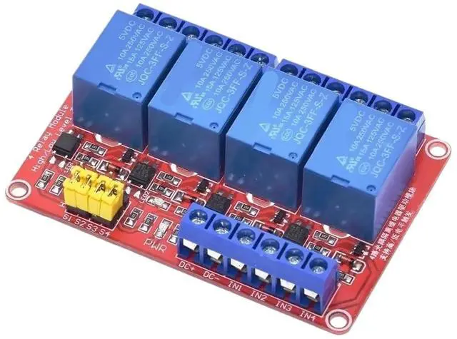 Main image of 1pcs Relay Module 1 2 4 6 8 Channel 5V 12V Relay Module Board Shield with Optocoupler(12V 4 Channel Red)