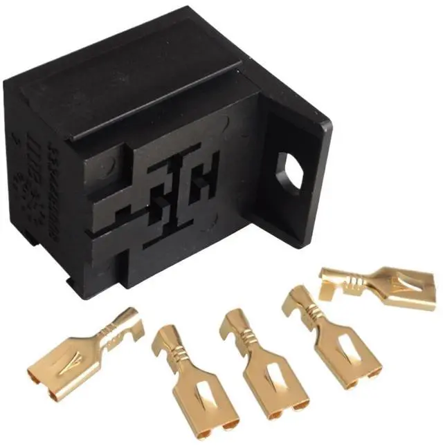 Main image of 2pcs Car Auto Vehicle 5 Pin Relay with 5Pcs 6.3mm Copper(NO4)