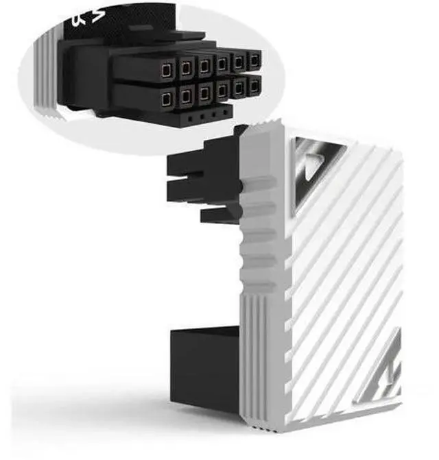 Main image of PCIe 5.0 16Pin 12VHPWR 180 Degree U-Turn Adapter, Male to Female F-Type Angled GPU Power Connector, White for RTX 40/50 Series Graphics Cards