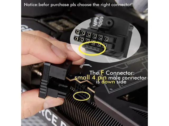 Alt view image 6 of 7 - PCIe 5.0 16Pin 12VHPWR 180 Degree U-Turn Adapter, Male to Female F-Type Angled GPU Power Connector, White for RTX 40/50 Series Graphics Cards
