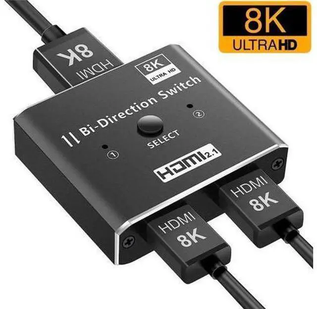 Main image of Bi-Directional HDMI 2.1 Switch Splitter Aluminum 2 in 1 Out / 1 in 2 Out 8K 4K@120Hz HDR 3D Switcher for PS5 Xbox Blu-Ray Fire Stick HDTV