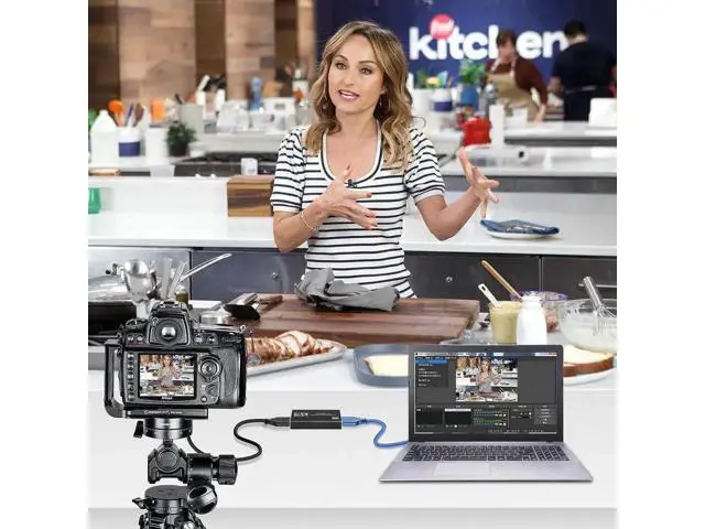 Alt view image 2 of 7 - 4K HDMI to USB & USB-C Video Capture Card with HDMI Loop-Out and 3.5mm Mic Jack, 1080P 60FPS Game Capture Adapter for Live Streaming Recording, Compatible with Switch PS4 Xbox OBS Zoom Windows Mac PC