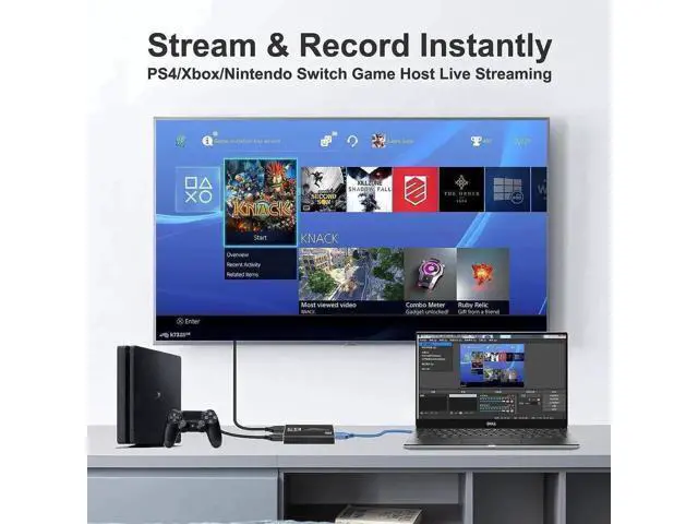 Alt view image 7 of 7 - 4K HDMI to USB & USB-C Video Capture Card with HDMI Loop-Out and 3.5mm Mic Jack, 1080P 60FPS Game Capture Adapter for Live Streaming Recording, Compatible with Switch PS4 Xbox OBS Zoom Windows Mac PC