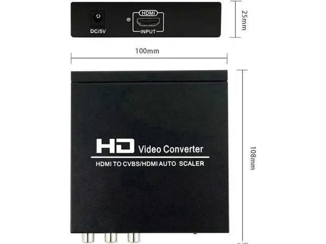 Alt view image 7 of 7 - HDMI to HDMI + 3RCA CVBS Composite AV Converter, PAL/NTSC Dual Standard HDMI to RCA Audio Video Adapter Compatible with TV Stick, PS3, PC, Laptop, Xbox, HDTV, DVD