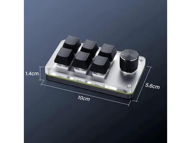 Alt view image 3 of 7 - 6 Keys 1 Knob Programmable Mini Mechanical Keypad, RGB Macro Custom Gaming Keyboard, DIY Multi-Function OSU Keypad with Rotary Knob, Compatible with Windows & Mac OS, Black