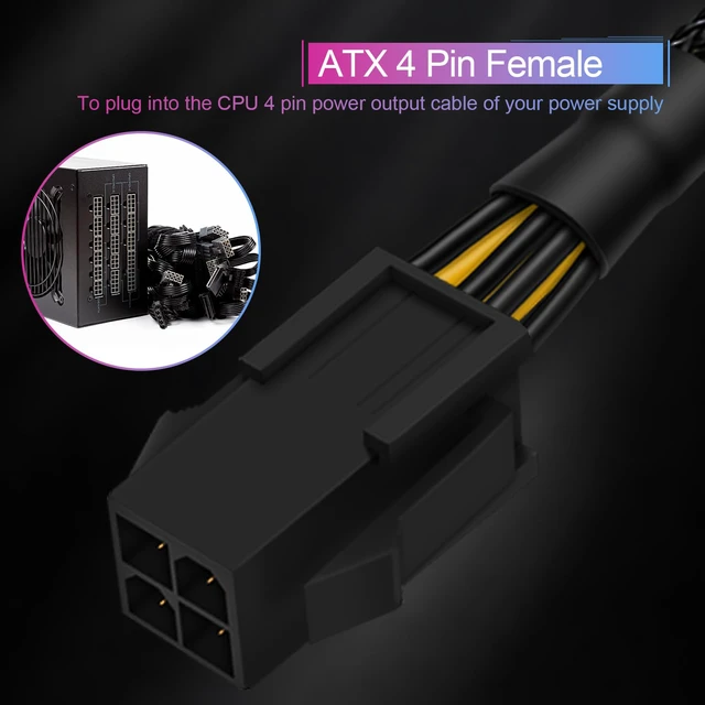 Alt view image 2 of 7 - Product description CPU Cable 4 Pin to 8 Pin CPU Cable Add to Cart ATX 4 Pin Extension Cable Add to Cart Molex to 8 Pin CPU Cable Add to Cart 8-Pin CPU Extension Cable Add to Cart Molex to 4 Pin ATX C
