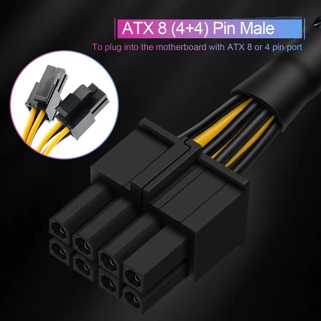 Alt view image 3 of 7 - Product description CPU Cable 4 Pin to 8 Pin CPU Cable Add to Cart ATX 4 Pin Extension Cable Add to Cart Molex to 8 Pin CPU Cable Add to Cart 8-Pin CPU Extension Cable Add to Cart Molex to 4 Pin ATX C