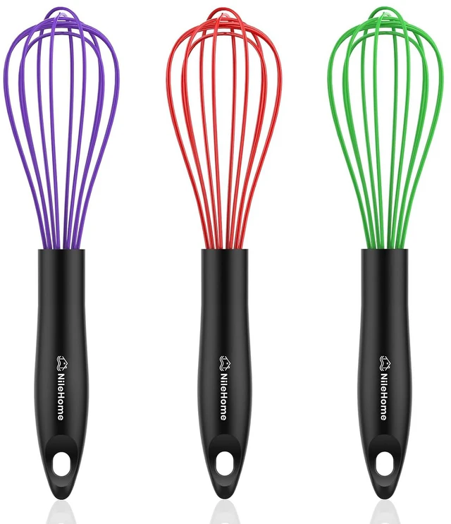 Main image of Silicone Whisk Set 8" 10" 12" Kitchen Whisk Multicolor,3-pack