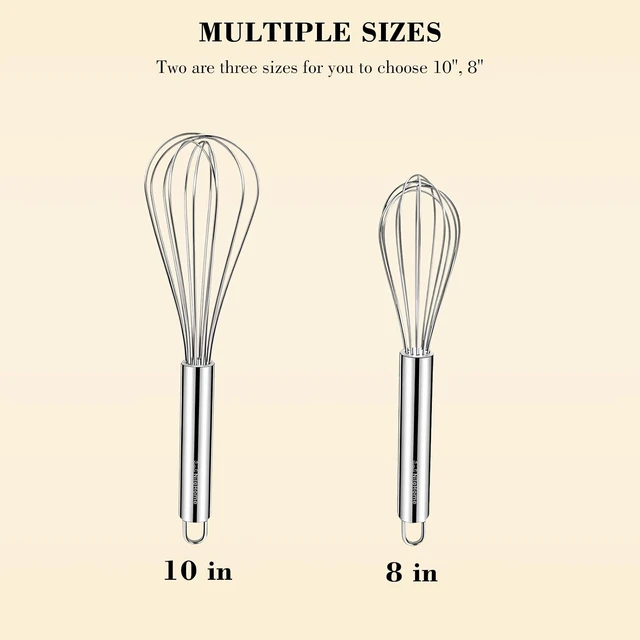 Alt view image 2 of 7 - 2-Pack Stainless Steel Whisk Set,Kitchen Utensils for Cooking