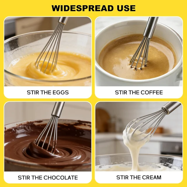 Alt view image 6 of 7 - Mini Whisks Stainless Steel Whisk Set 9" 11"-Kitchen Small Wisk