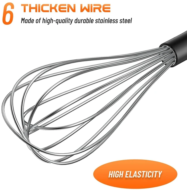 Alt view image 3 of 7 - Whisk Set 8" 10" 12" Kitchen Whisk,3-Pack