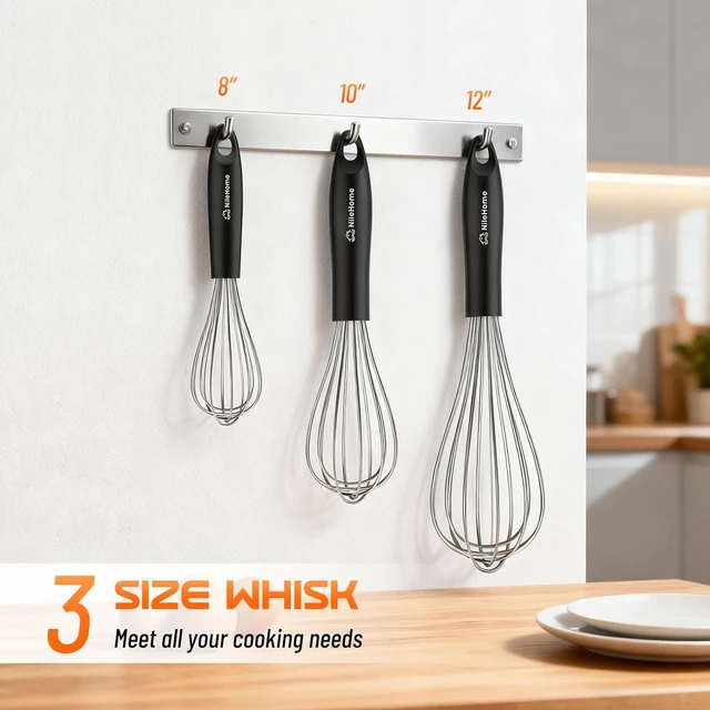 Alt view image 2 of 7 - Whisk Set 8" 10" 12" Kitchen Whisk,3-Pack