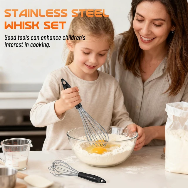 Alt view image 7 of 7 - Whisk Set 8" 10" 12" Kitchen Whisk,3-Pack