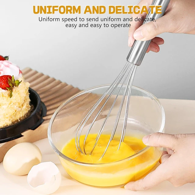 Alt view image 5 of 7 - Stainless Steel Whisk Set 8" 10" + 12" Semi-Automatic Rotary