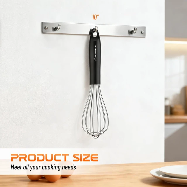 Alt view image 2 of 7 - Whisk 10" Kitchen Whisk,Black Silver