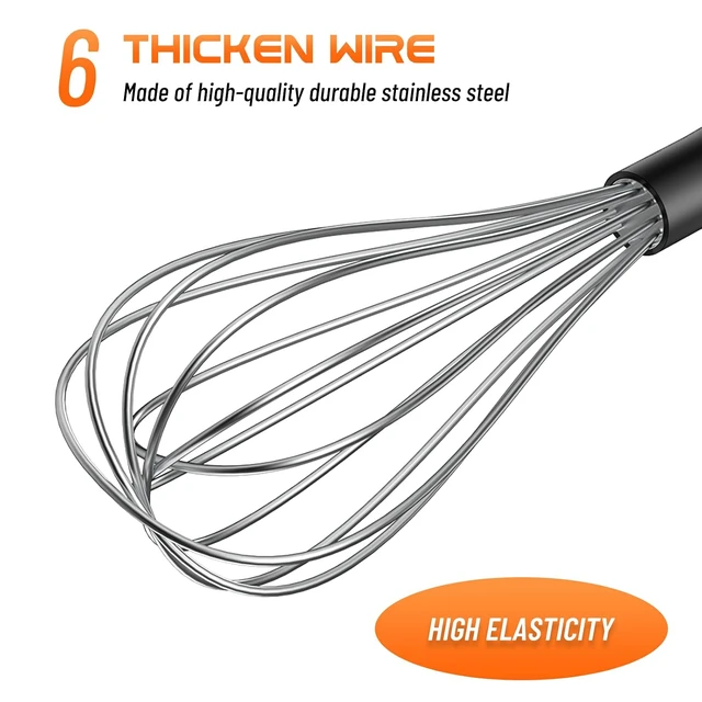 Alt view image 3 of 7 - Whisk 10" Kitchen Whisk,Black Silver