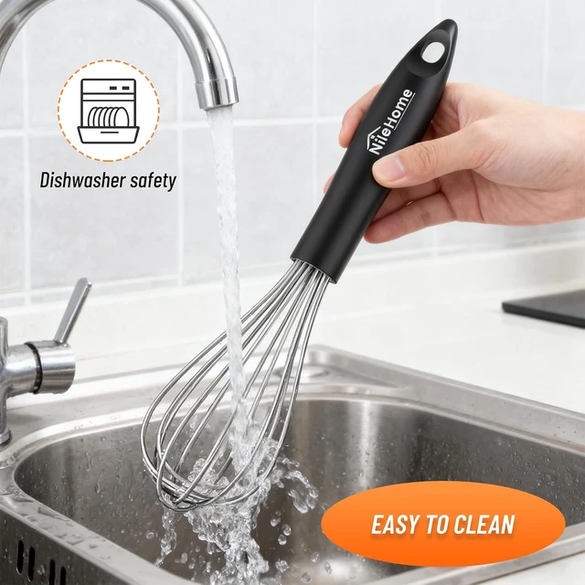 Alt view image 5 of 7 - Whisk 10" Kitchen Whisk,Black Silver