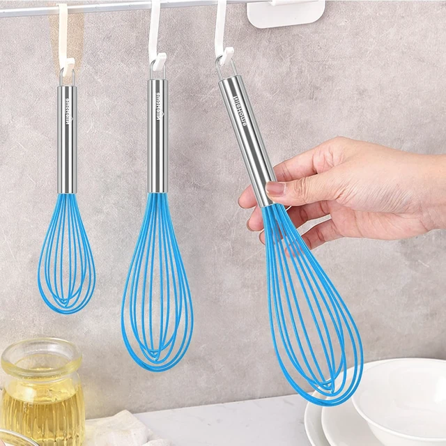Alt view image 6 of 7 - Stainless Steel Whisk Set 8" 10" 12" Kitchen Whisk Balloon Whisk Kitchen Wisk Wire Whisks for Cooking, Whisking, Blending, Beating, Stirring-6 Pack