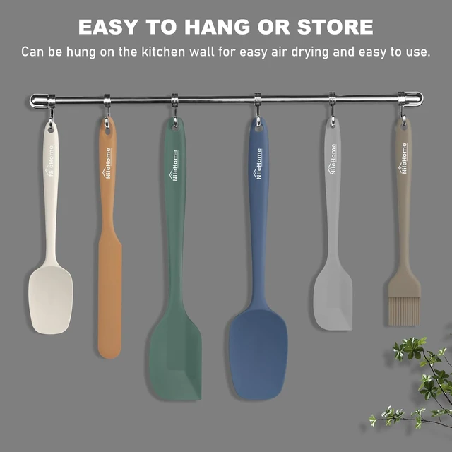 Alt view image 5 of 7 - 6 Pieces Silicone Spatula Set with Silicone Brush,Mixing-Black