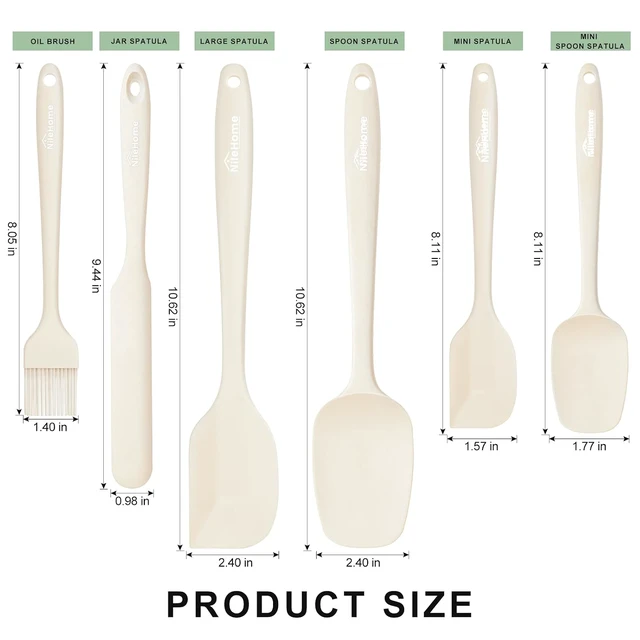 Alt view image 2 of 7 - 6 Pieces Silicone Spatula Set with Silicone Brush,Mixing-Green