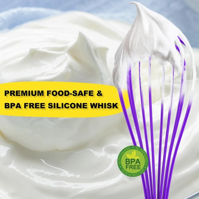 Alt view image 5 of 7 - Silicone Whisk Set 8" 10" 12" Kitchen Whisk Black,3-pack