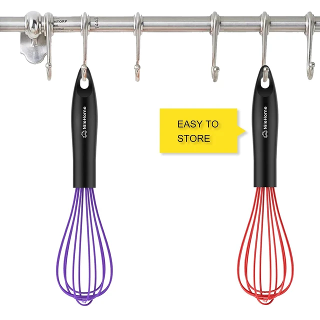 Alt view image 2 of 7 - Silicone Whisk 10" Kitchen Whisk,Purple