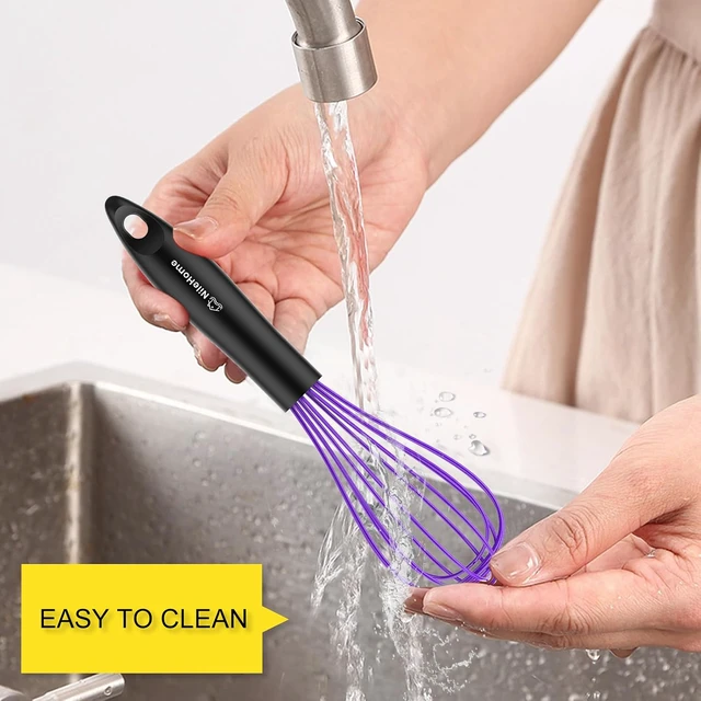 Alt view image 6 of 7 - Silicone Whisk 10" Kitchen Whisk,Purple