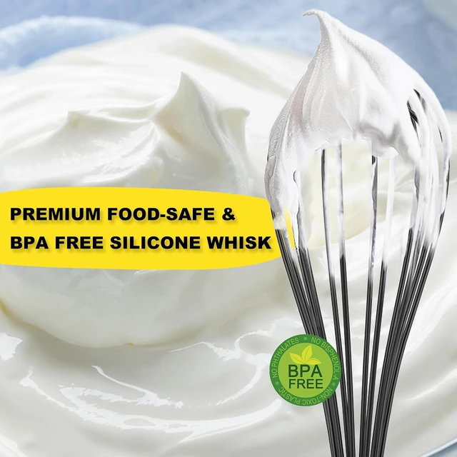Alt view image 5 of 7 - Silicone Whisk Set 8" 10" Kitchen Whisk Black,2-pack