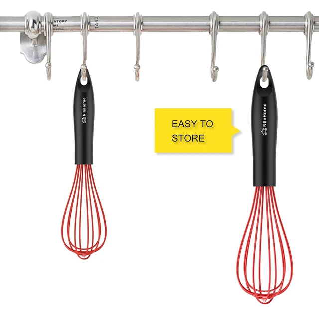 Alt view image 2 of 7 - Silicone Whisk 10" Kitchen Whisk for CookingBlack