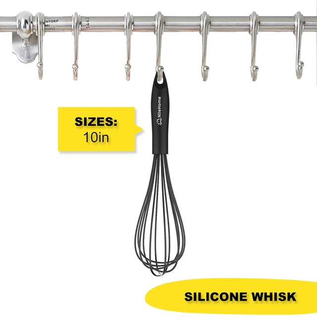 Alt view image 2 of 7 - Silicone Whisk Set 10" Kitchen Whisk Purple Red,2-pack