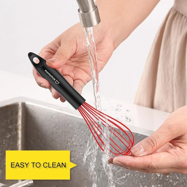 Alt view image 6 of 7 - Silicone Whisk 10" Kitchen Whisk for CookingBlack
