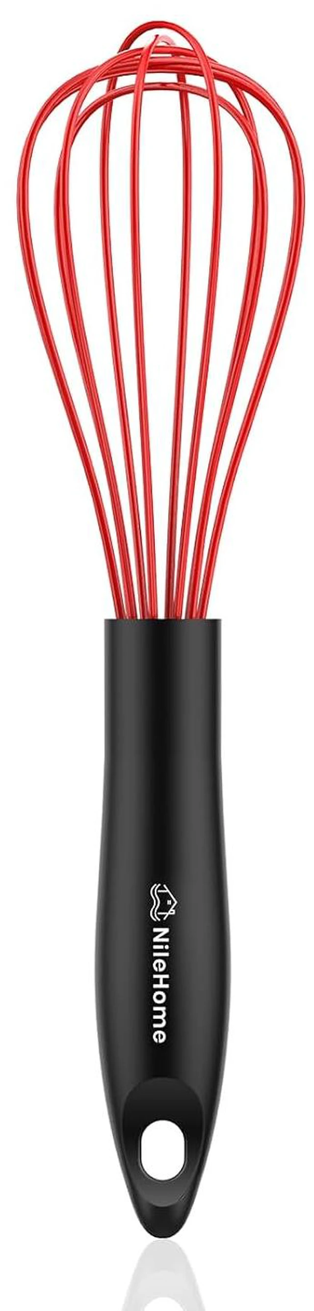 Main image of Silicone Whisk Set 8" 10" Kitchen Whisk Red,2-pack