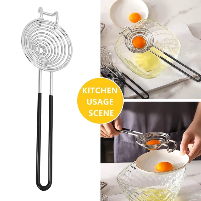 Alt view image 5 of 7 - Egg Separator Egg Yolk White Separator Stainless Steel Egg White Yolk Sifting Filter Egg Divider Kitchen Tool for Baking Cake, Kitchen Gadget Cooking/Baker Tool, 2 Pack
