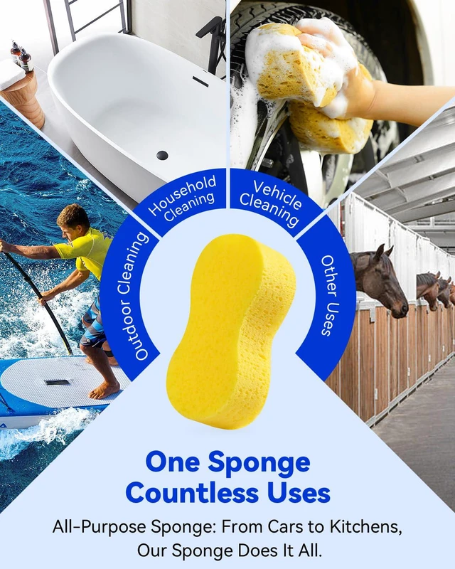 Alt view image 6 of 7 - Temede Large Car Wash Sponges, Extra Thick Foam Sponges, 10-Pack