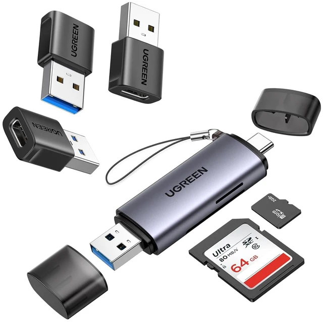 Main image of USB to USB C Adapter 3Pack+ USB C/A SD Card Reader