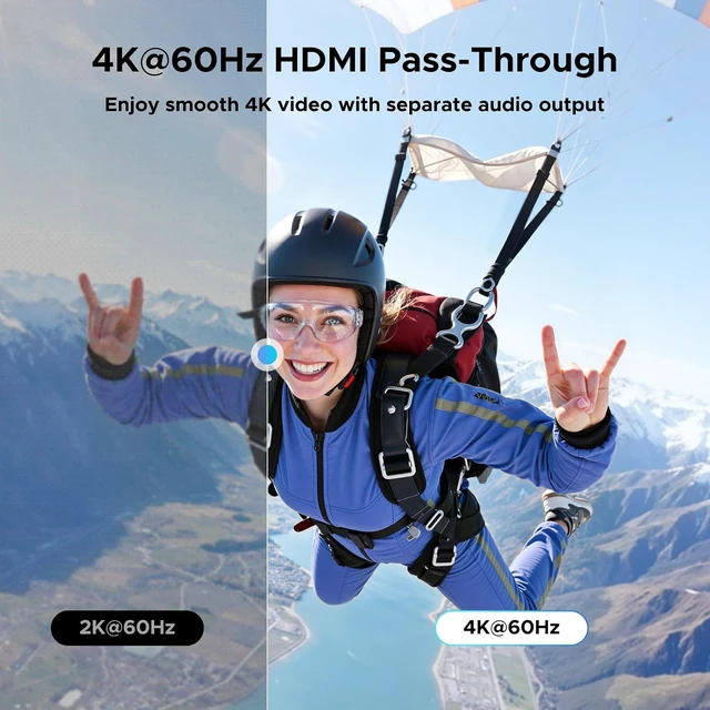 Alt view image 2 of 7 - 4K@60Hz HDMI Audio Extractor Converter, SPDIF/Optical & 3.5mm, ARC