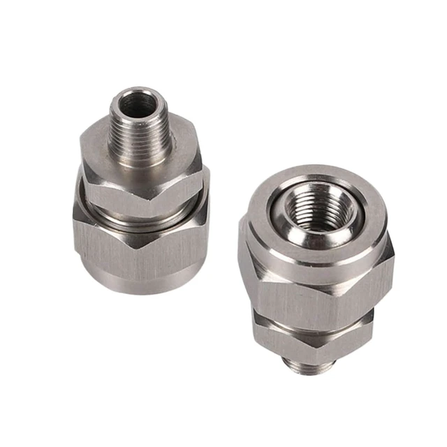 Alt view image 3 of 7 - Qseries Adjustable Swivel Ball Joint Universal Quick Adapter Flat Fan Spray Nozzle - Stainless Steel, 0°-110° Angle, NPT/BSPT Threads(1/2 to 1/2)