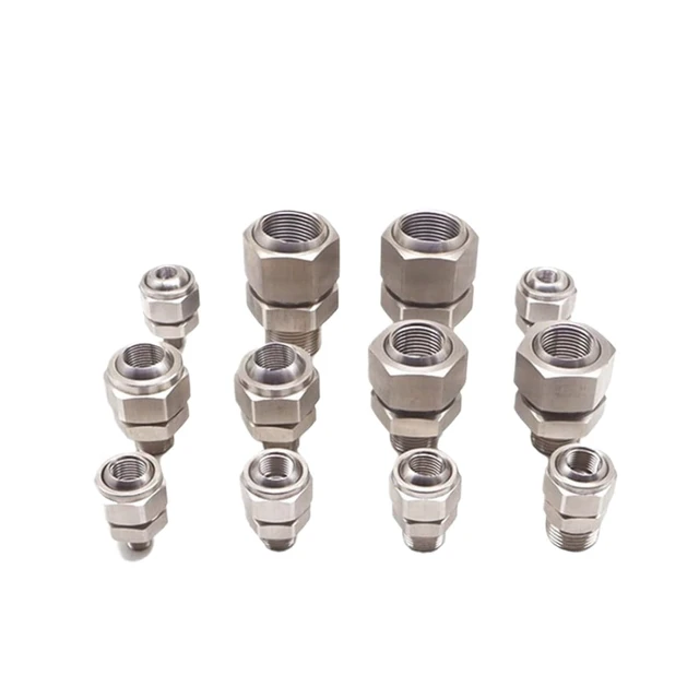 Alt view image 5 of 7 - Qseries Adjustable Swivel Ball Joint Universal Quick Adapter Flat Fan Spray Nozzle - Stainless Steel, 0°-110° Angle, NPT/BSPT Threads(1/2 to 1/2)