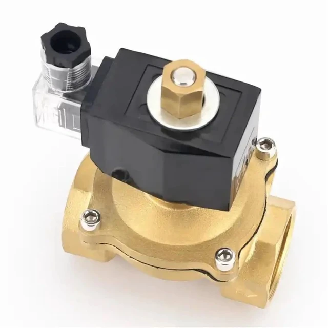 Alt view image 2 of 6 - 1-1/2 inch Brass Normally Open Solenoid Valve 220V 12V 24V Direct Acting Waterproof Solenoid Valve with LED Light(DC12V)