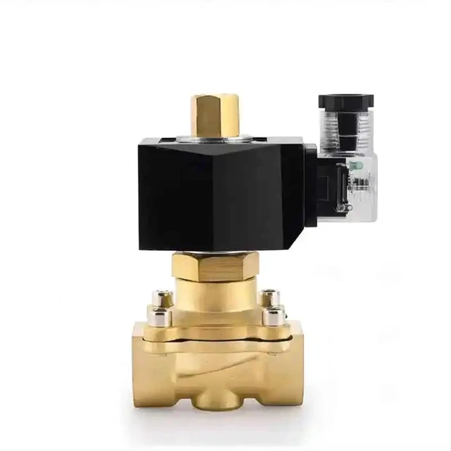 Alt view image 6 of 6 - 1-1/2 inch Brass Normally Open Solenoid Valve 220V 12V 24V Direct Acting Waterproof Solenoid Valve with LED Light(DC12V)
