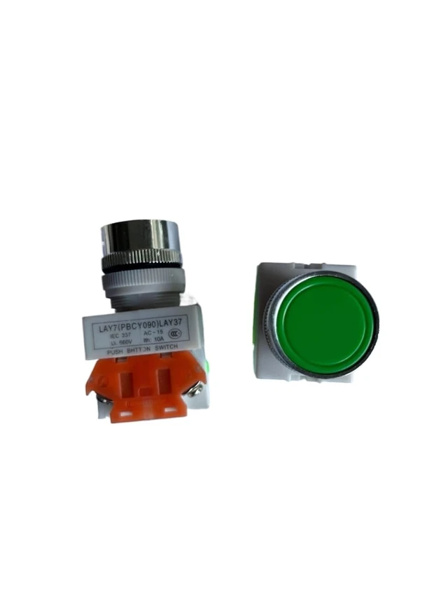 Alt view image 3 of 4 - 1pcs LAY7 (PBCY090) LAY37 11BN Red 10A 660V Momentary Push Button Switch 1NO 1NC(Green)