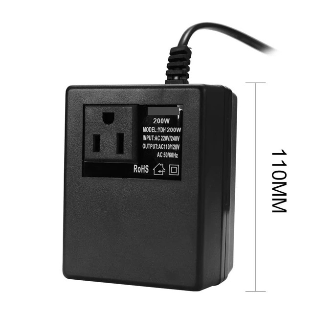 Alt view image 4 of 6 - 200W Voltage Converter 220V to 110V Transformer Step Down Transformer Voltage Converter Travel Adapter EU/US/UK Plug Inverter(UK Plug)