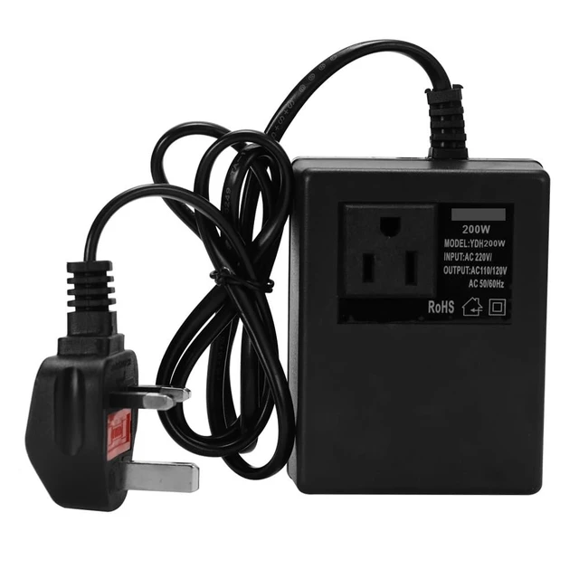 Alt view image 6 of 6 - 200W Voltage Converter 220V to 110V Transformer Step Down Transformer Voltage Converter Travel Adapter EU/US/UK Plug Inverter(UK Plug)