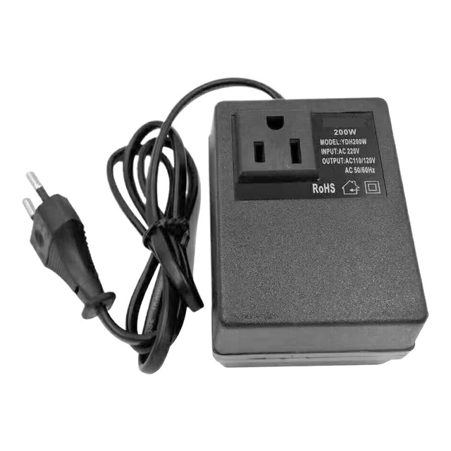 Alt view image 3 of 6 - 200W Voltage Converter 220V to 110V Transformer Step Down Transformer Voltage Converter Travel Adapter EU/US/UK Plug Inverter(UK Plug)