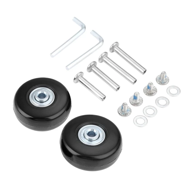Alt view image 4 of 7 - 2Pcs Luggage Suitcase Wheels Rubber Sliding Practical Axles Replacement Casters Luggage Wheel Universal Travel Flexible Suitcase(80x24 mm)