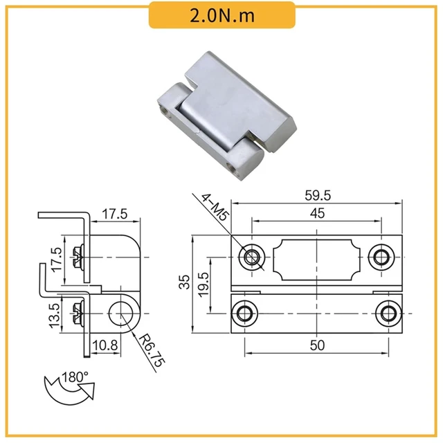Alt view image 2 of 6 - Damping Shaft Hinge Any Shutdown Cabinet Door Hinges Direct Sales(HL023-1-2.0N.m-01)