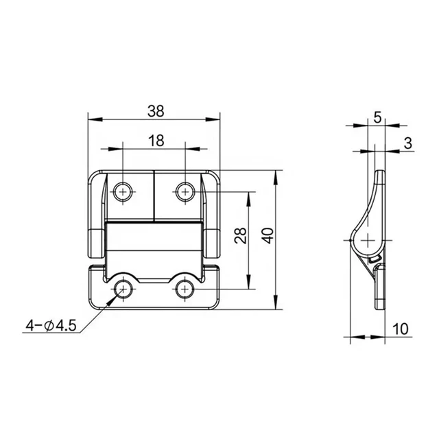 Alt view image 2 of 2 - 270 Degree Torque Friction Stay Hinge Zinc Alloy 1Pcs(Black,2.3NM Torque)