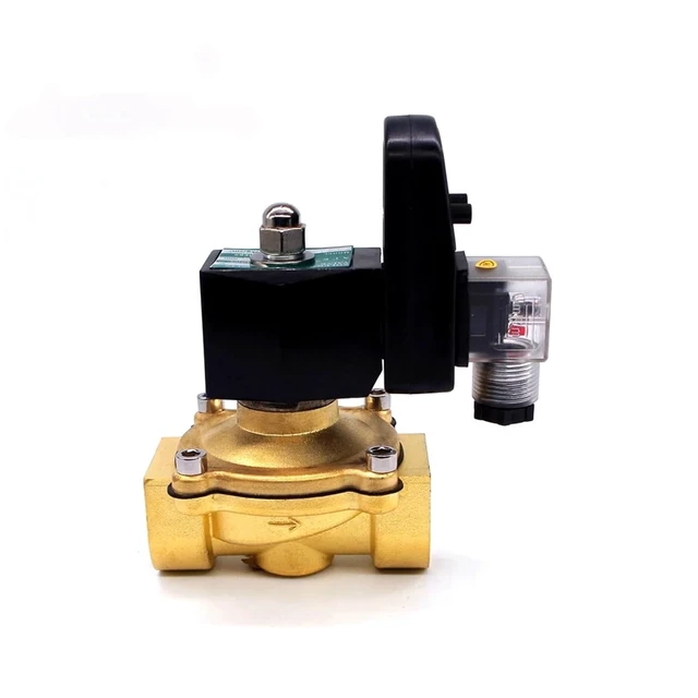 Alt view image 3 of 5 - Water Air Solenoid Valve with Timer 220v 110v 24v Normally Closed 3/8 1/2 3/4 1-1/4 1.5 2 Brass Electric Valve(Npt-110vac-80 Degree,3/8 Inch)