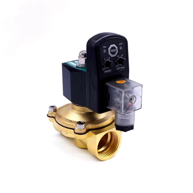 Alt view image 4 of 5 - Water Air Solenoid Valve with Timer 220v 110v 24v Normally Closed 3/8 1/2 3/4 1-1/4 1.5 2 Brass Electric Valve(Npt-110vac-80 Degree,3/8 Inch)